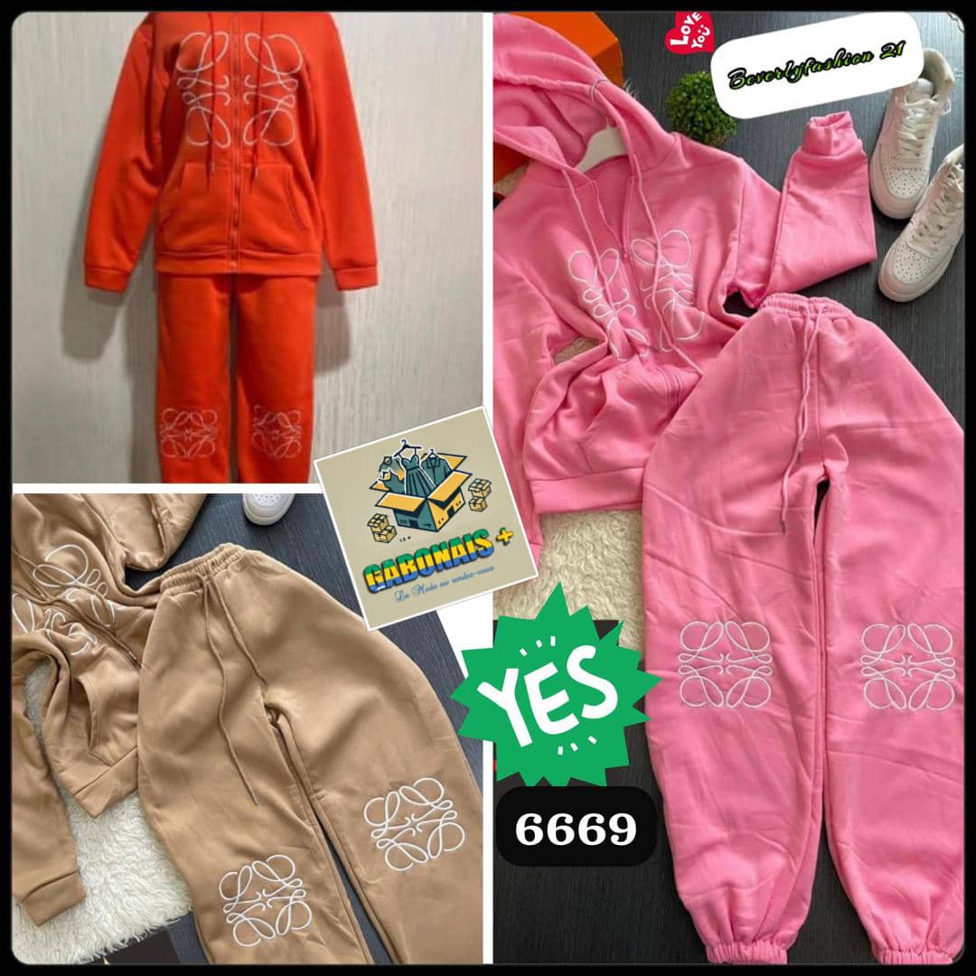 Ensemble Jogging Femme Loewe Inspired Logo Brodé 3 Couleurs